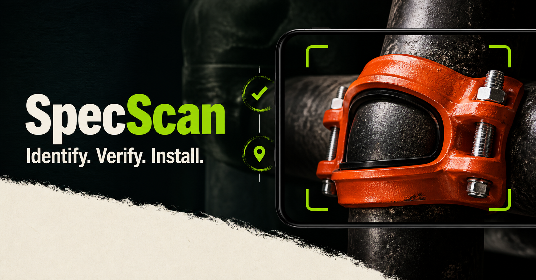 SpecScan product screen showing Identify, Verify, Install